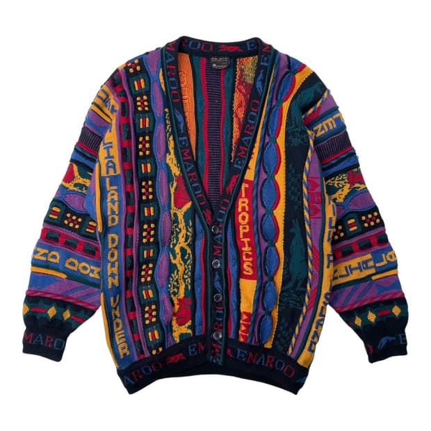 EMAROO 오스트레일리아 빈티지 울 니트 가디건