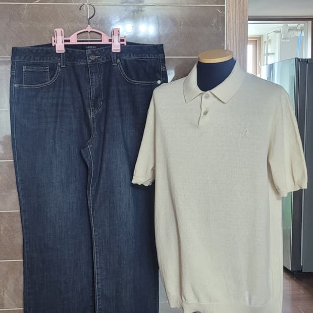 👔남성38-39인치👔게스 남성 청바지 다크블루