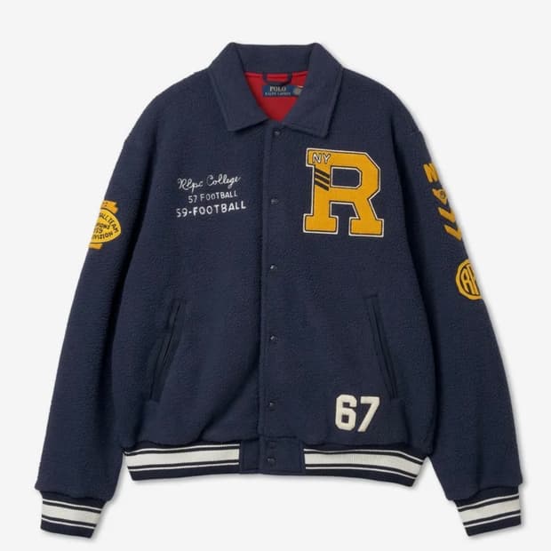 구해요) 폴로 랄프 로렌 파일 플리스 레터맨 재킷 S사이즈
