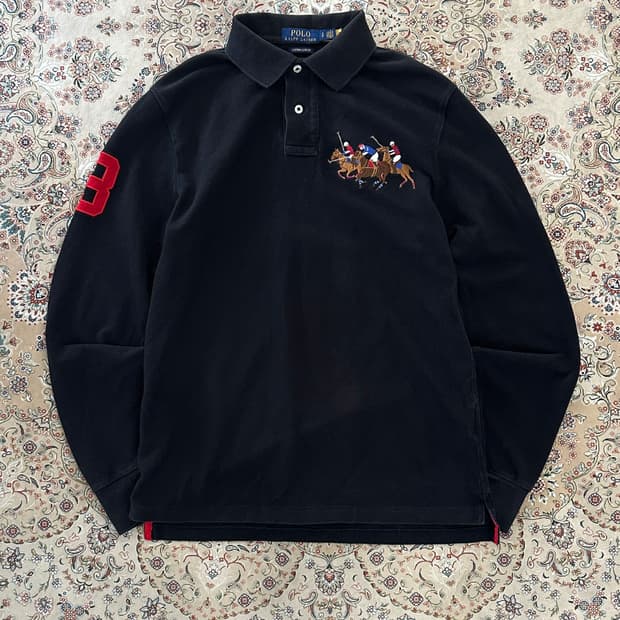 폴로 랄프로렌 블랙 멀티 빅포니 카라티 