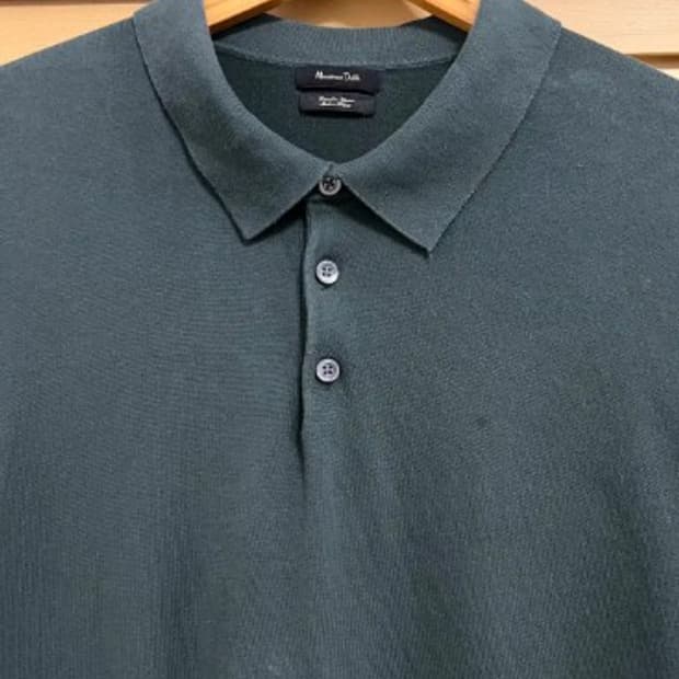 마시모뚜띠 남성 카키 카라반팔니트티셔츠 XL