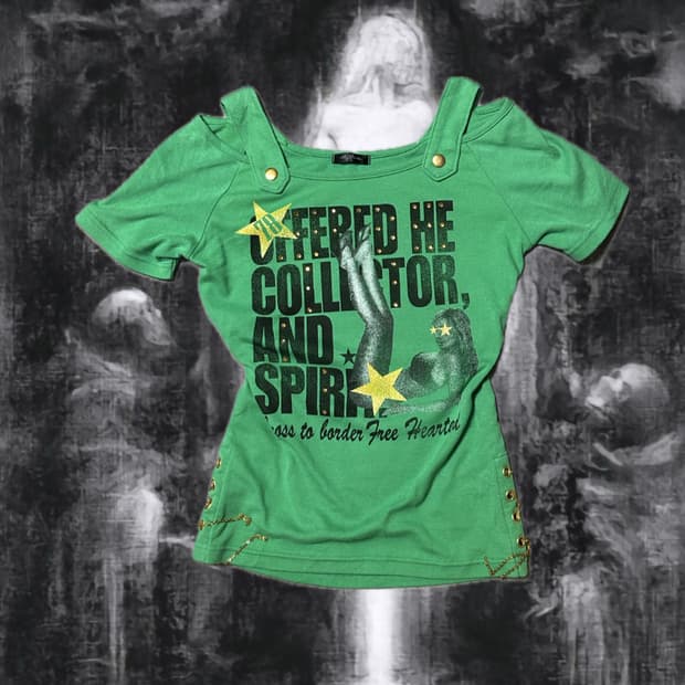 갸루 y2k lettering shirt 