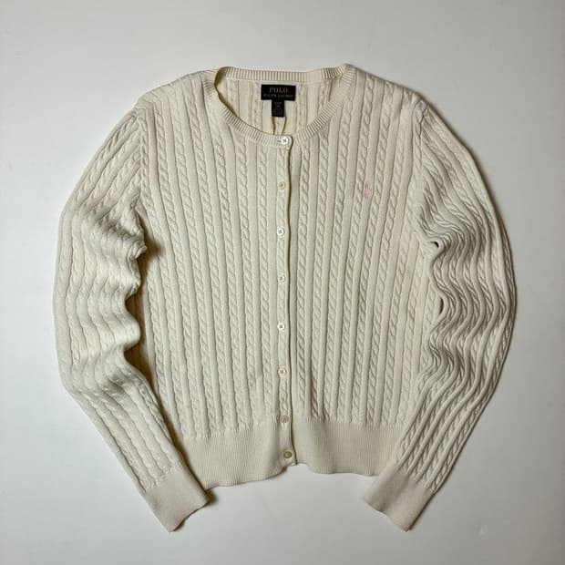 폴로 랄프로렌 꽈배기 미니멀 니트 가디건 PN9161