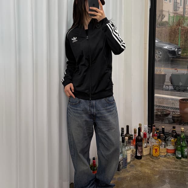 [S]아디다스 트레포일 SST 블랙 트랙탑 져지