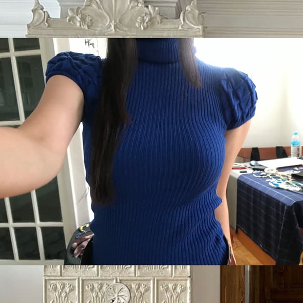 vintage puff turtle neck knit