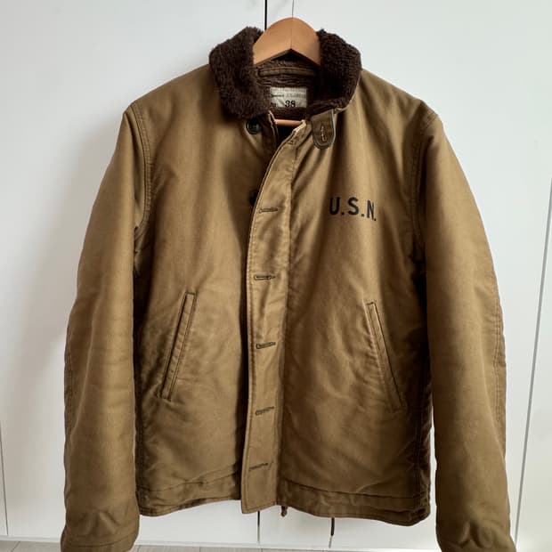 리얼맥코이 N-1 덱자켓 카키