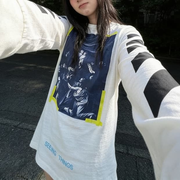 오프화이트 카라바조 디아고널 롱슬리브