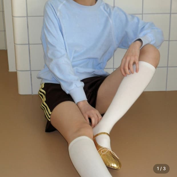 포니테일 Bon Terry Sweatshirts(Sky) 롱슬리브 맨투맨