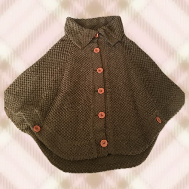 초코 브라운 니트 케이프 판초 가디건 갸루 라떼 히메 러블리 로걀 빈티지