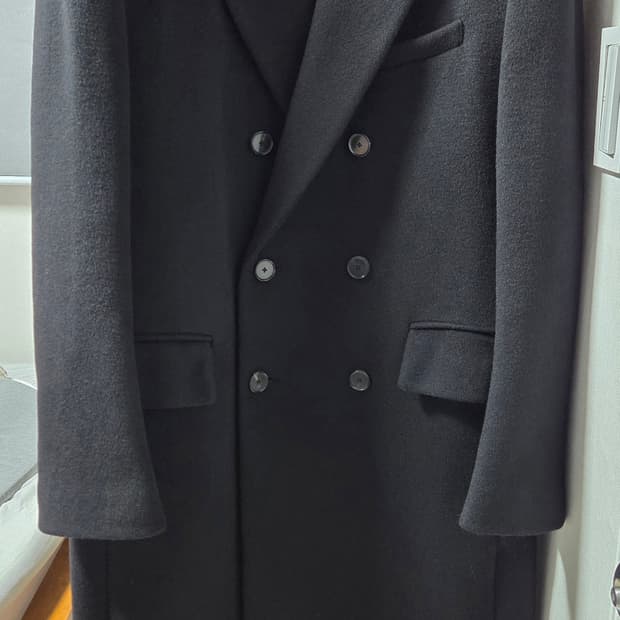 일꼬르소 24fw [캐시미어 블렌드] 대디 피크드 더블 코트 블랙 M