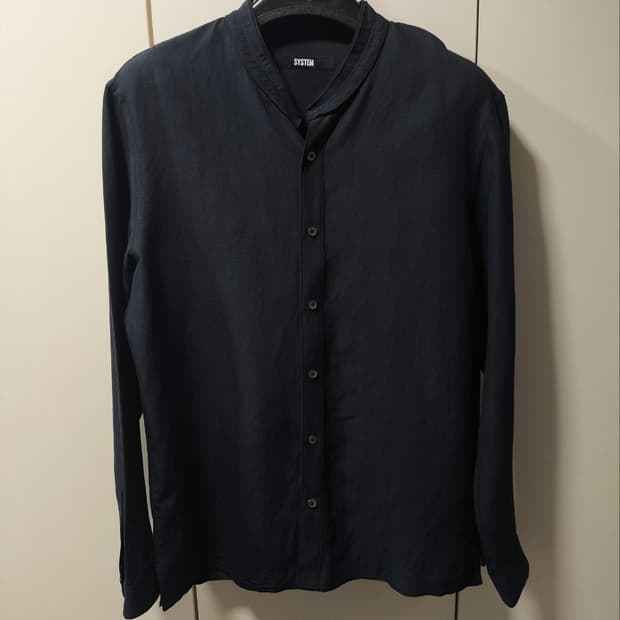 95 시스템 레이온 마 밴드 만다린 카라 셔츠