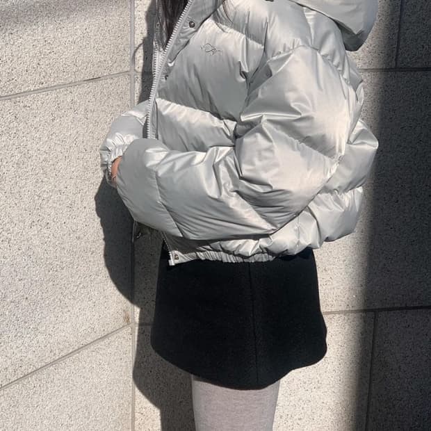 타낫 푸퍼 자켓 패딩 실버