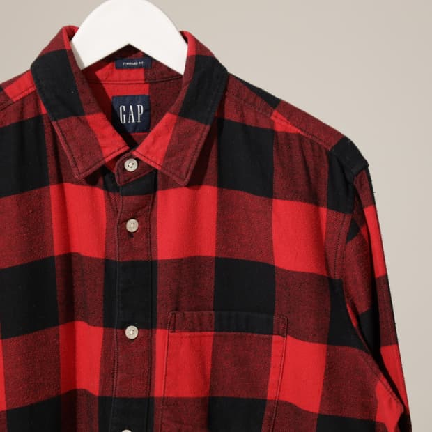 GAP 갭 오가닉코튼 체크 플란넬 셔츠