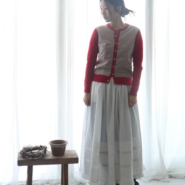 [Beams Boy] Liberty Floral Red Cardigan