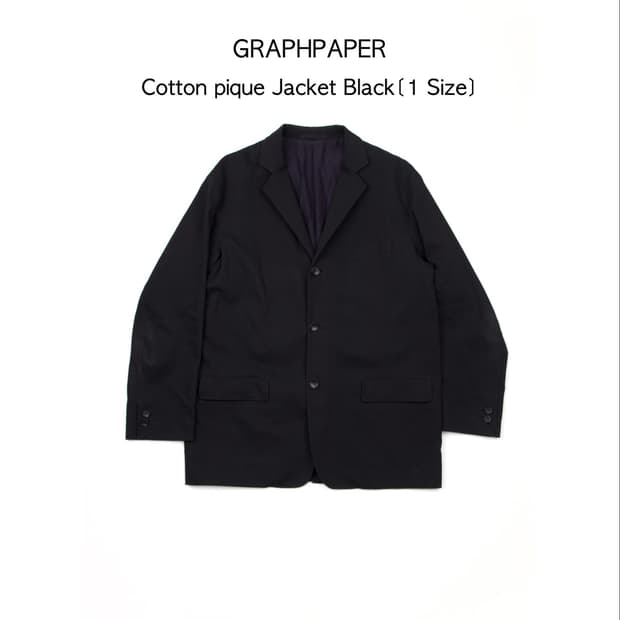 GRAPHPAPER 코튼 피케 재킷 블랙