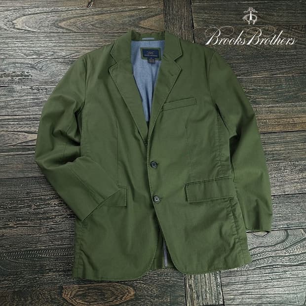 [브룩스브라더스] 빈티지 코튼 투버튼 블레이저 카키 M19929