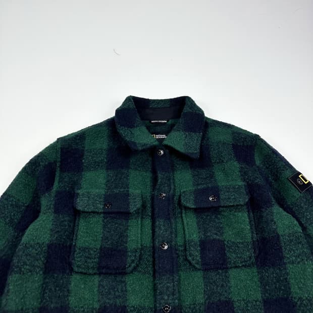 내셔널지오그래픽 타탄 체크 울 셔츠 자켓 (L)