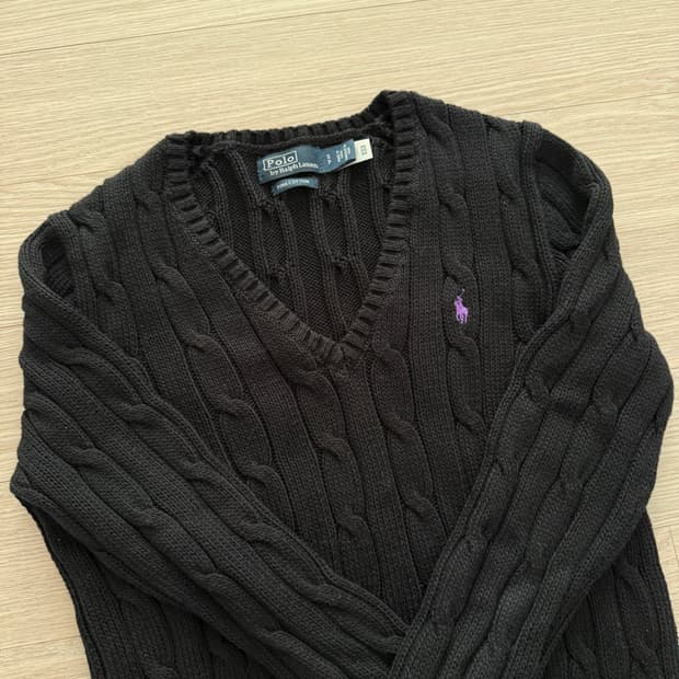 폴로 랄프로렌 케이블 니트 코튼 V넥 판매