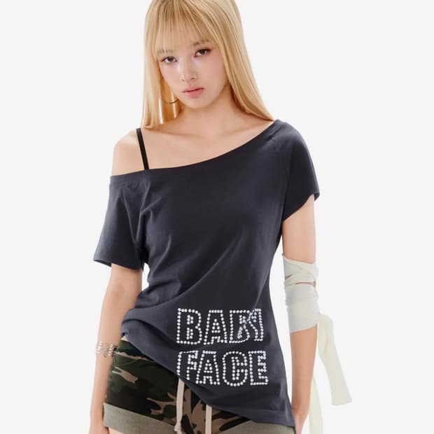 포어링 Baby face box tee (charcoal)