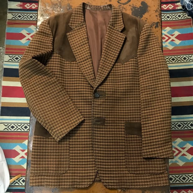 Japan 빈티지 레더 웨스턴 블레이저 자켓 남성 105 110 