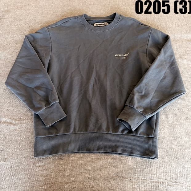 [M] 비바스튜디오 백로고 프린팅 맨투맨 0205(3)