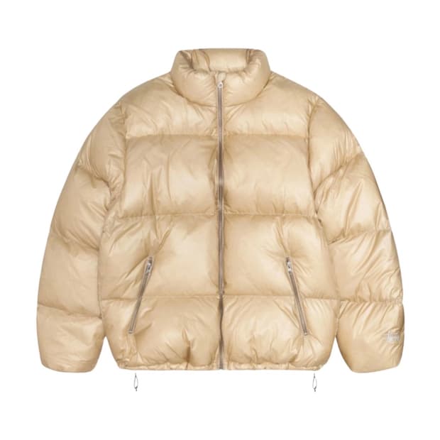 스투시 다운 퍼퍼 파라슈트 립스탑 코요테 L