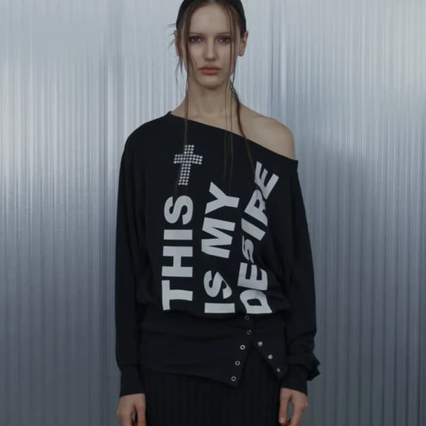 셋업이엑스이 BOLD LETTERING LOOSE TOP / BLACK