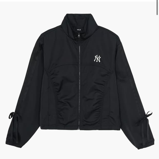 MLB 새틴 크롭 리본 셔링 바람막이