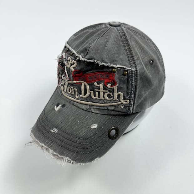 본더치 y2k 흑청 데님볼캡