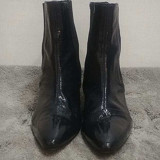 TIME 타임 리얼레더 페이던트 앵클부츠 다크네이비/240