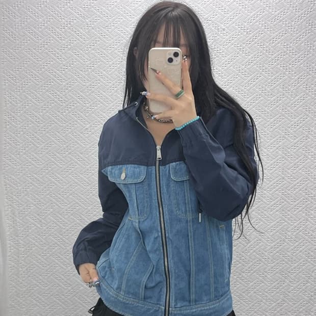 리 LEE X-LINE 캐주얼 데님 후드 청자켓 95 C06141