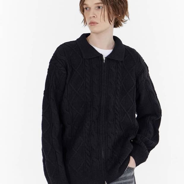 굿라이프웍스 투웨이 니트집업 / 남성 가디건/ 남자 가디건 