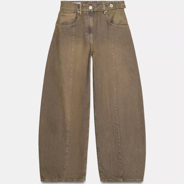 자라 팬츠 JEANS TRF OVERSIZE BARREL 로우라이즈