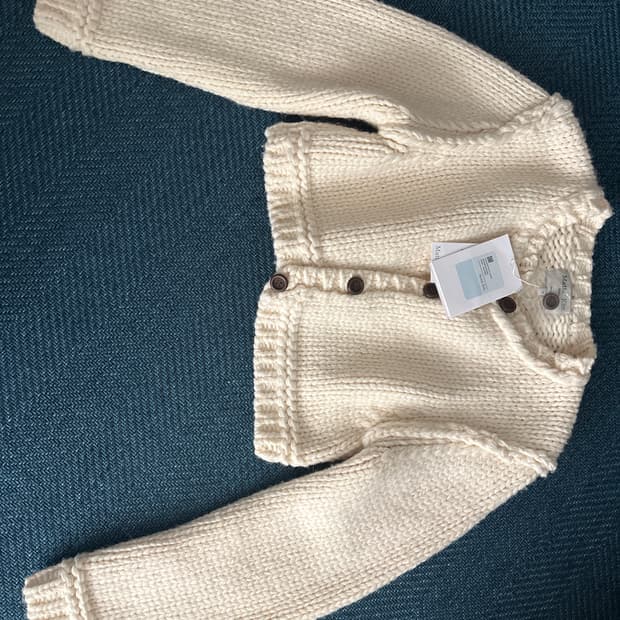 HANDMADE BUTTON CROP CARDIGAN