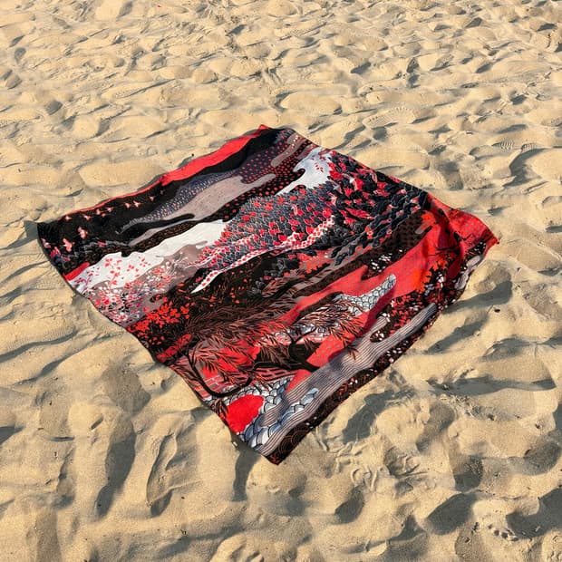 Desigual oriental graphic big scarf