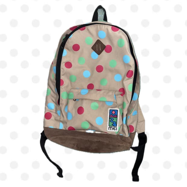 베이지 도트 백팩