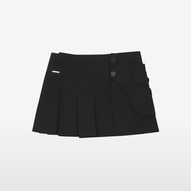 미세키서울 Waist pocket bag mini skirt BLACK