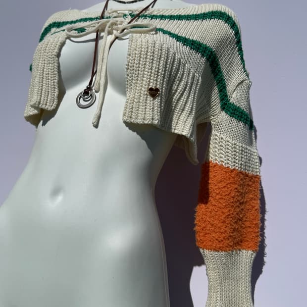 [AARAN] Boucle Cropped Knit Cardigan
