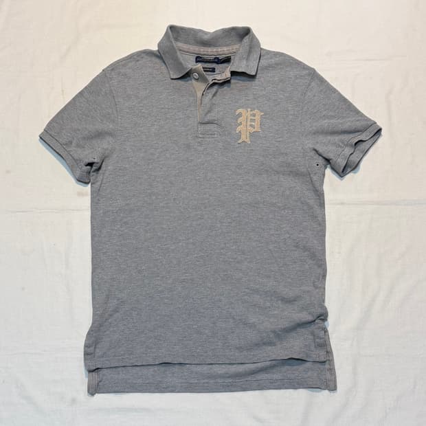 폴로 랄프로렌 올드 잉글리쉬 P로고 카라티 그레이