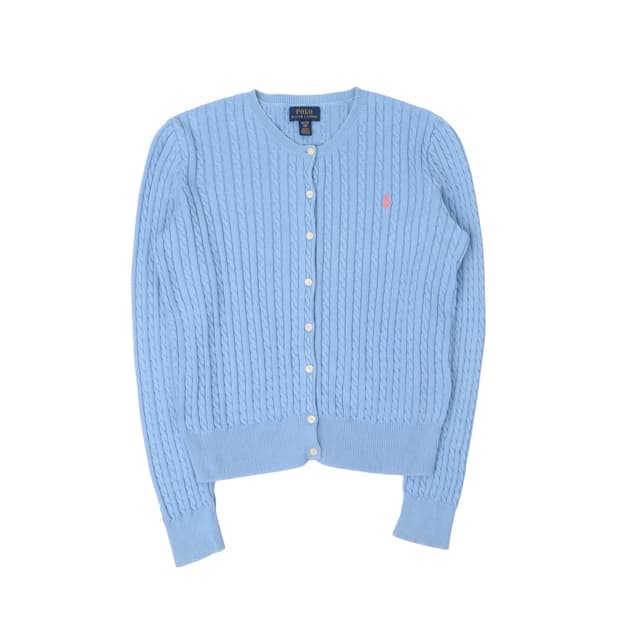 폴로 랄프로렌 라이트 블루 케이블 니트 가디건