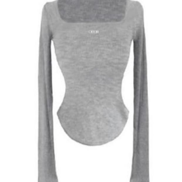 ODOR 오도어 스퀘어넥 그레이 새상품