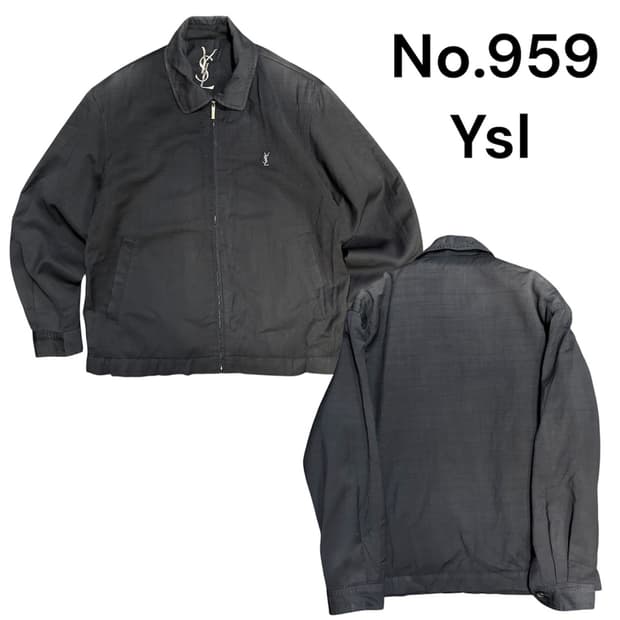 90s 입생로랑 YSL 블랙네이비 블루종 점퍼 자켓
