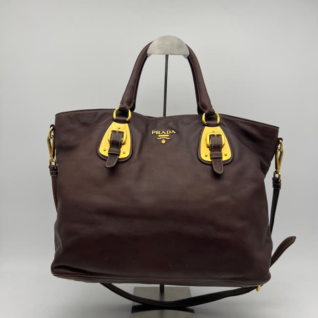 프라다 브라운 투웨이 레더백