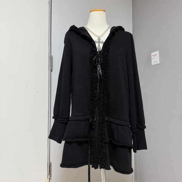 키치 펑크 갸루 프릴 캉캉 투웨이 후드집업 