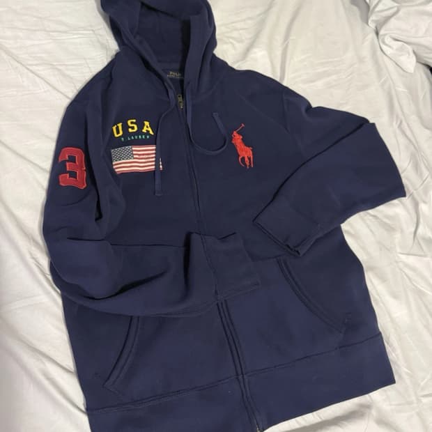 폴로 랄프로렌 빅포니 성조기 후드 집업
