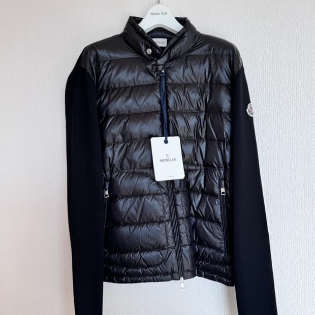 몽클레어 남성 니트 패딩 가디건 블랙 새상품