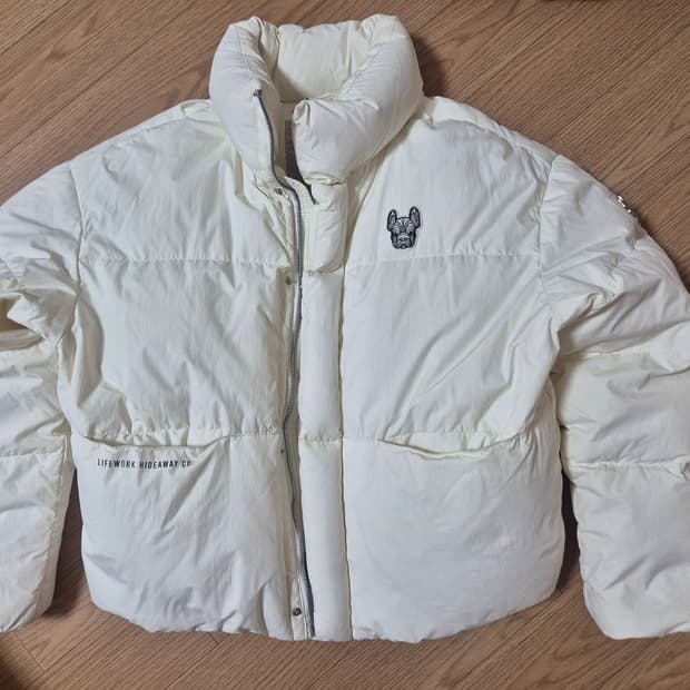 라이프워크 여성 숏패딩 S 오프화이트