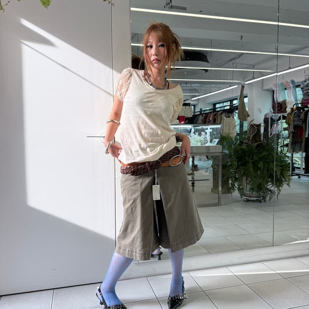 flare half pants