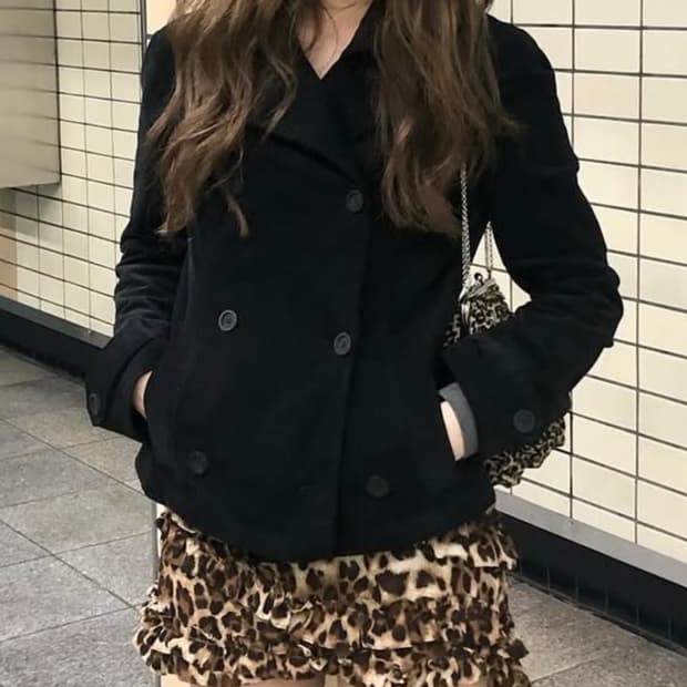 Dad 블랙 코듀로이 자켓