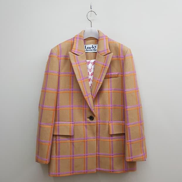 럭키슈에뜨 체크 싱글 자켓 36사이즈